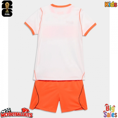 Netherlands Replica Away Stadium Kit for Kids World Cup 2026 Short Sleeve (+ pants)